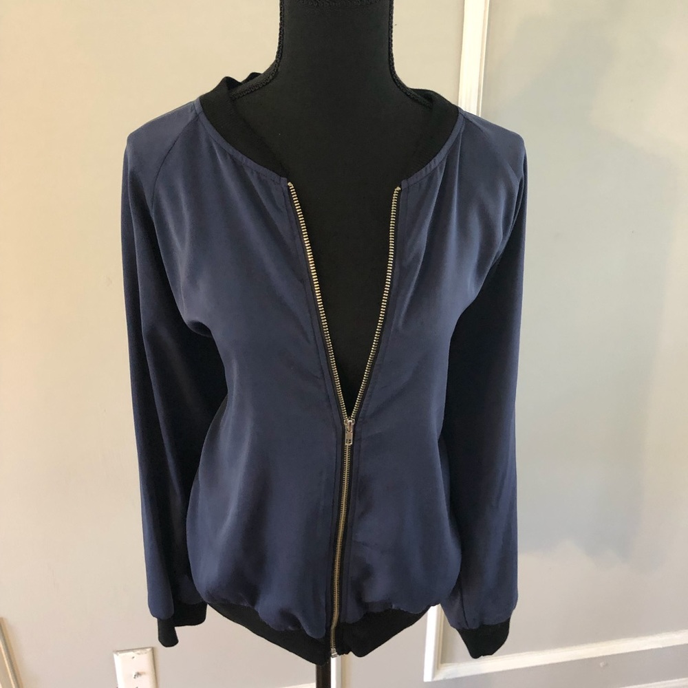 Blue zip up jacket